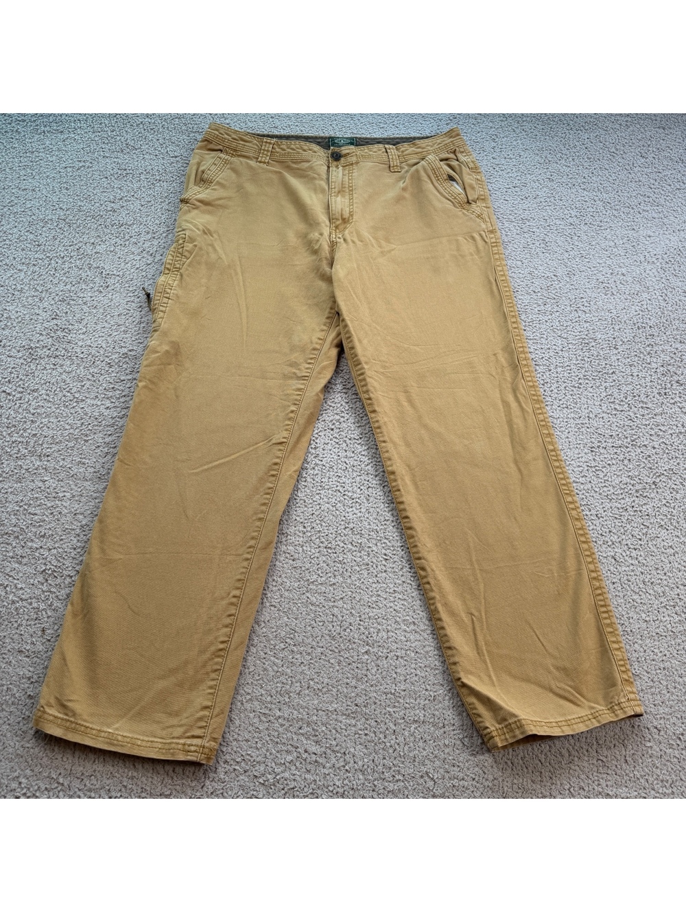 Vintage G.H. Bass & Co. Khaki Cotton Cargo Utility Work Pants 36x30 Straight Leg